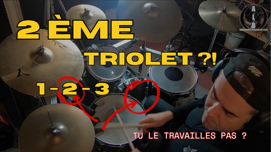 2e croche du triolet à la batterie dans un groove ternaire