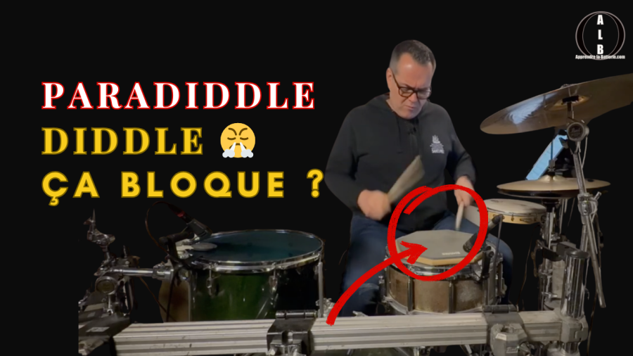 Exercice de paradiddle diddle à la batterie sur caisse claire avec technique de grouping